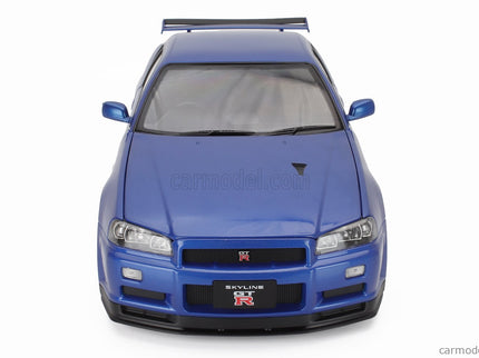 Nissan Skyline GT-R (R34) V-Spec II 2001 - Cerchi Oem - Oem Disky 1:12 KK Scale modrá metalická