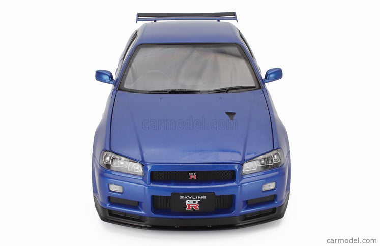 Nissan Skyline GT-R (R34) V-Spec II 2001 - Cerchi Oem - Oem Disky 1:12 KK Scale modrá metalická