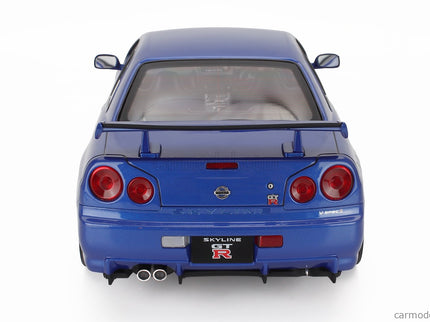 Nissan Skyline GT-R (R34) V-Spec II 2001 - Cerchi Oem - Oem Disky 1:12 KK Scale modrá metalická
