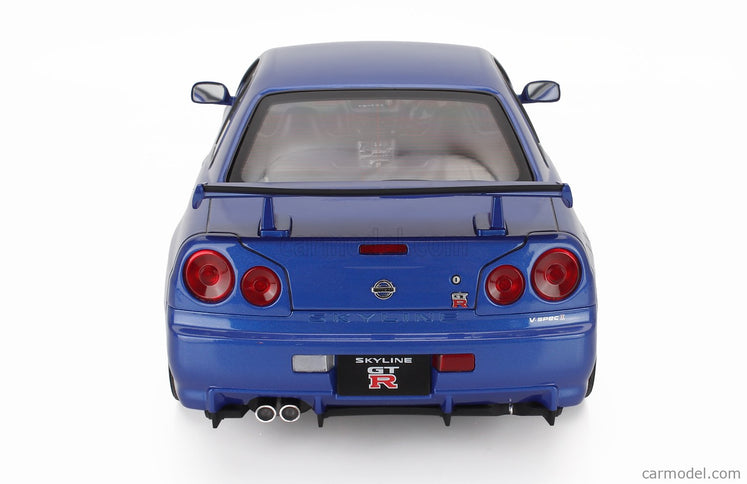 Nissan Skyline GT-R (R34) V-Spec II 2001 - Cerchi Oem - Oem Disky 1:12 KK Scale modrá metalická