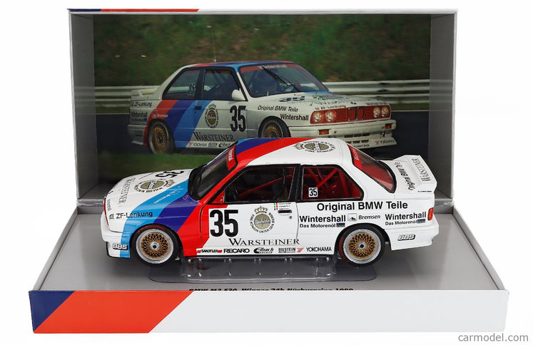 BMW M3 3-SERIES (E30) Team Schnitzer N°35 Víťaz 24h Nurburgring 1989 Emanuele Pirro - Roberto Ravaglia - Fabien Giroix 1:18 Werk83 biela červená modrá