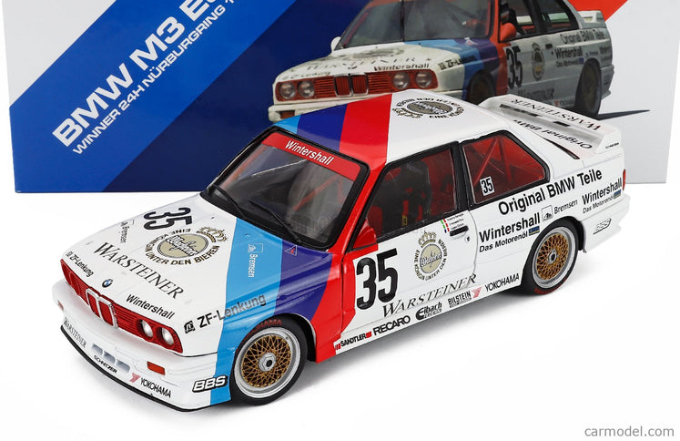 BMW M3 3-SERIES (E30) Team Schnitzer N°35 Víťaz 24h Nurburgring 1989 Emanuele Pirro - Roberto Ravaglia - Fabien Giroix 1:18 Werk83 biela červená modrá