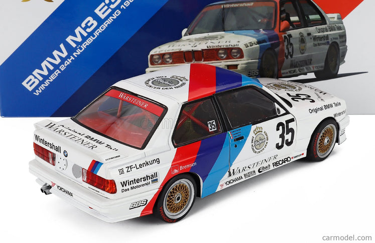 BMW M3 3-SERIES (E30) Team Schnitzer N°35 Víťaz 24h Nurburgring 1989 Emanuele Pirro - Roberto Ravaglia - Fabien Giroix 1:18 Werk83 biela červená modrá