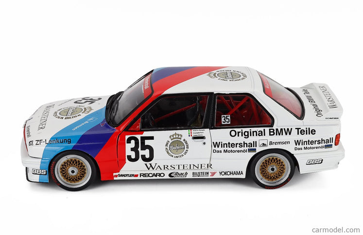 BMW M3 3-SERIES (E30) Team Schnitzer N°35 Víťaz 24h Nurburgring 1989 Emanuele Pirro - Roberto Ravaglia - Fabien Giroix 1:18 Werk83 biela červená modrá