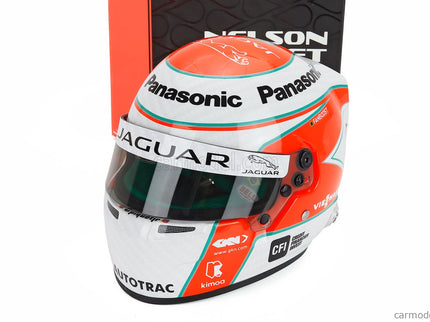 Bell Helmet Nelson Piquet Jr. 2019 Formula-E Team Jaguar Racing N°3 1:2 Mini Helmet červená biela