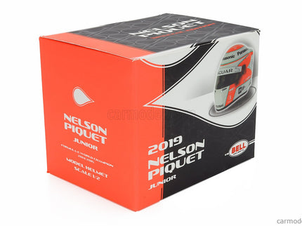 Bell Helmet Nelson Piquet Jr. 2019 Formula-E Team Jaguar Racing N°3 1:2 Mini Helmet červená biela