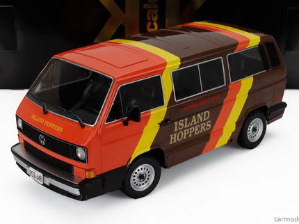 Volkswagen T3 Minibus Multivan Island Hoppers 1987 1:18 KK Scale hnedá oranžová žltá