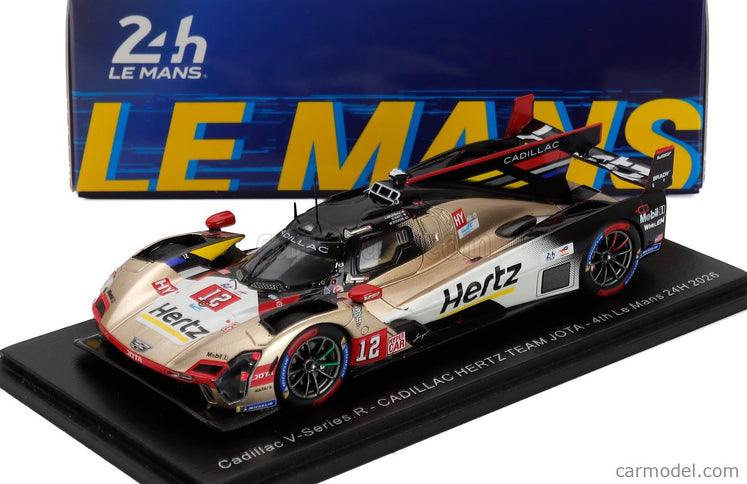Cadillac V-Series R 5.5L V8 Team Hertz Jota N°12 4. Miesto 24h Le Mans 2026 Louis Deletraz - Norman Nato - Will Stevens 1:43 Spark Model zlatá biela čierna