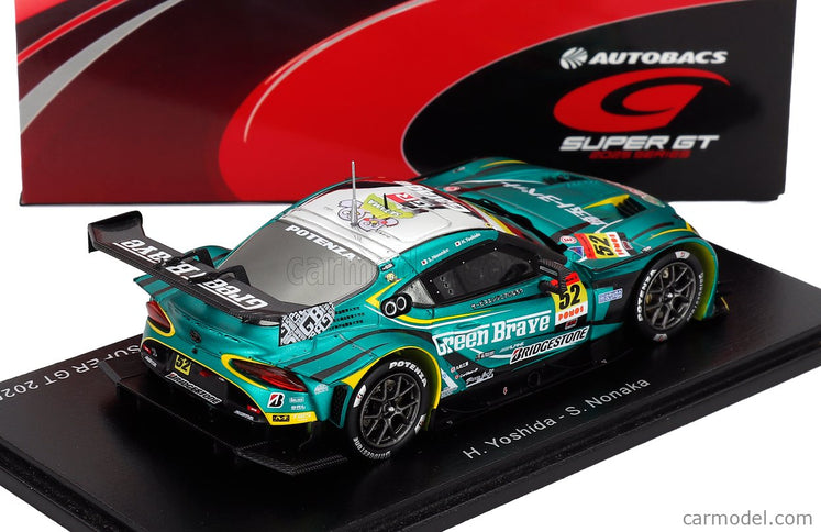 Toyota Supra GR Team Saitana Green Brave N°52 GT300 Class Super GT 2025 Hiroki Yoshida - Seita Nonaka 1:43 Spark Model zelená metalická strieborná