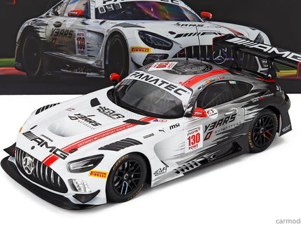 Mercedes Benz AMG GT3 EVO 6.2L V8 Team Gruppem Racing N°130 24h Spa 2024 Frederic Vesti - Daniel Juncadella - Ralf Aron 1:18 IXO Models biela čierna