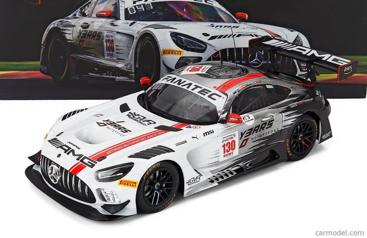 Mercedes Benz AMG GT3 EVO 6.2L V8 Team Gruppem Racing N°130 24h Spa 2024 Frederic Vesti - Daniel Juncadella - Ralf Aron 1:18 IXO Models biela čierna