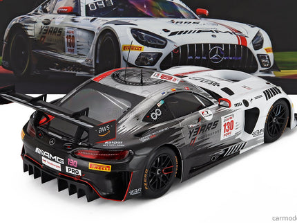 Mercedes Benz AMG GT3 EVO 6.2L V8 Team Gruppem Racing N°130 24h Spa 2024 Frederic Vesti - Daniel Juncadella - Ralf Aron 1:18 IXO Models biela čierna