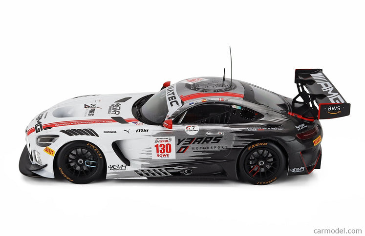 Mercedes Benz AMG GT3 EVO 6.2L V8 Team Gruppem Racing N°130 24h Spa 2024 Frederic Vesti - Daniel Juncadella - Ralf Aron 1:18 IXO Models biela čierna