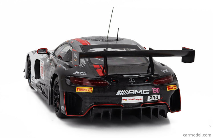 Mercedes Benz AMG GT3 EVO 6.2L V8 Team Gruppem Racing N°130 24h Spa 2024 Frederic Vesti - Daniel Juncadella - Ralf Aron 1:18 IXO Models biela čierna