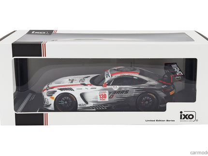 Mercedes Benz AMG GT3 EVO 6.2L V8 Team Gruppem Racing N°130 24h Spa 2024 Frederic Vesti - Daniel Juncadella - Ralf Aron 1:18 IXO Models biela čierna
