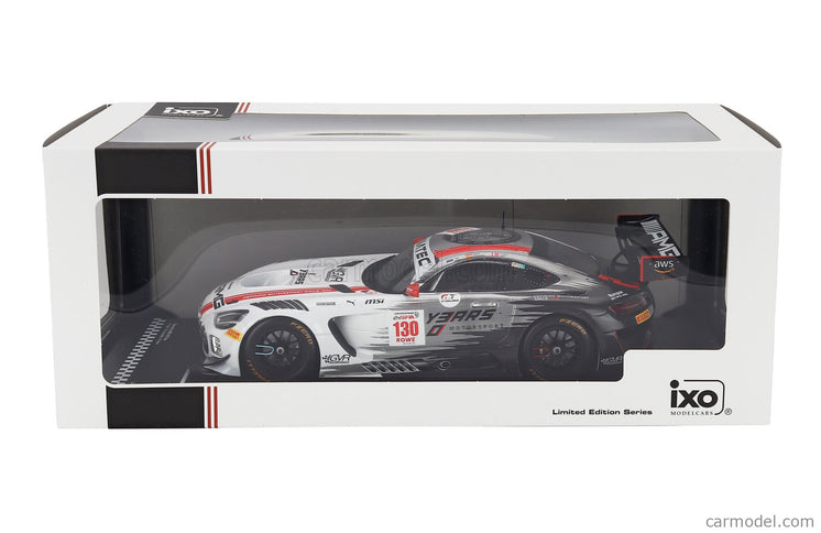 Mercedes Benz AMG GT3 EVO 6.2L V8 Team Gruppem Racing N°130 24h Spa 2024 Frederic Vesti - Daniel Juncadella - Ralf Aron 1:18 IXO Models biela čierna