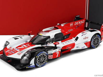 Toyota GR010 3.5L V6 Twin Turbo Hybrid Team Gazoo Racing N°7 24h Le Mans 2023 Mike Conway - Kamui Kobayashi - Jose Maria Lopez 1:18 IXO Models biela červená
