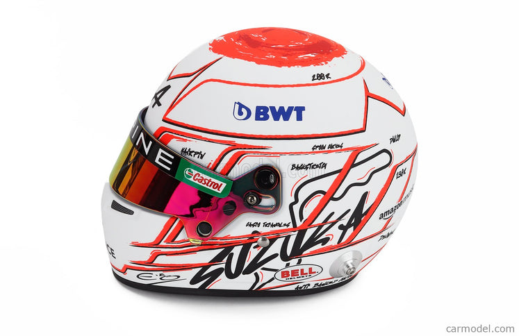Bell Helmet Esteban Ocon Japan GP 2023 F1 A523 Team Bwt Alpine N°31 - Suzuka Livery 1:2 Mini Helmet biela červená