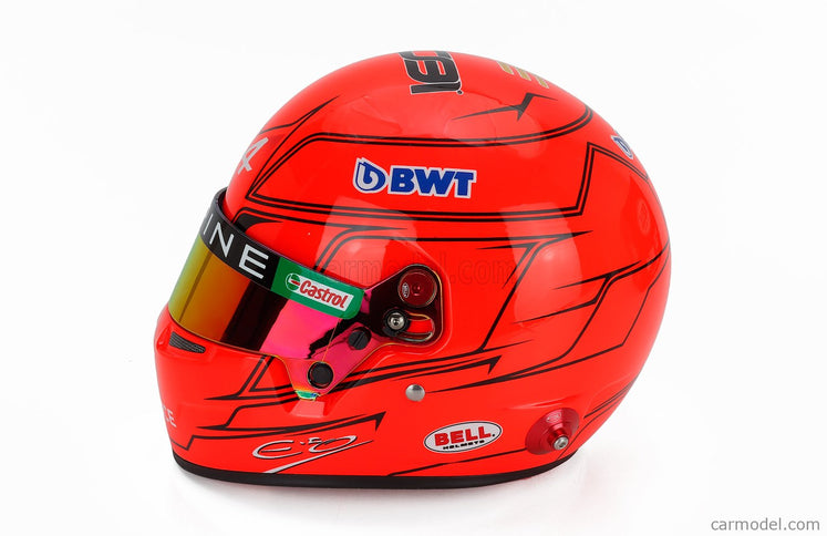 Bell Helmet Esteban Ocon 2023 Monaco GP F1 A523 Team Bwt Alpine N°31 1:2 Mini Helmet červená Fluo