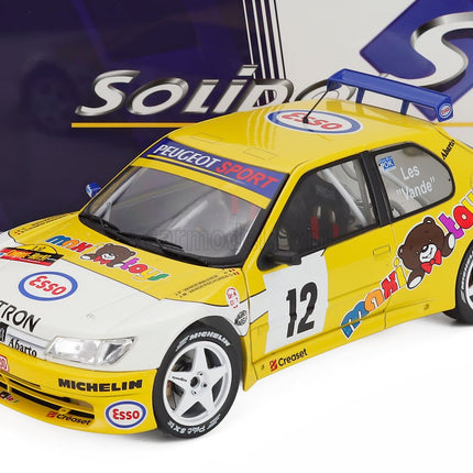 Peugeot 306 Maxi N°12 Rally Condroz 1997 Jean Pierre Van De Wauver - Jean Van Der Schueren 1:18 Solido žltá biela