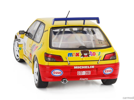 Peugeot 306 Maxi N°12 Rally Condroz 1997 Jean Pierre Van De Wauver - Jean Van Der Schueren 1:18 Solido žltá biela