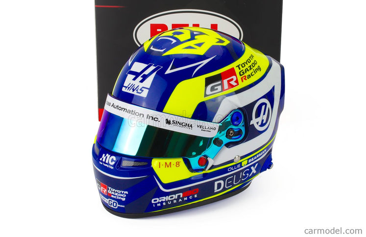 Bell Helmet Oliver Bearman 2026 F1 VF-26 Team Tgr Haas N°87 1:2 Mini Helmet modrá biela žltá