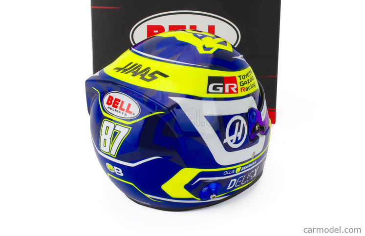 Bell Helmet Oliver Bearman 2026 F1 VF-26 Team Tgr Haas N°87 1:2 Mini Helmet modrá biela žltá