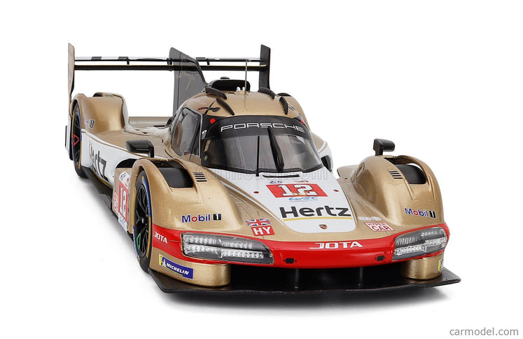 Porsche 963 9RD 4.6L Turbo V8 Team Hertz Jota N°12 24h Le Mans 2024 Will Stevens - Norman Nato - Callum Ilott 1:18 IXO Models biela zlatá