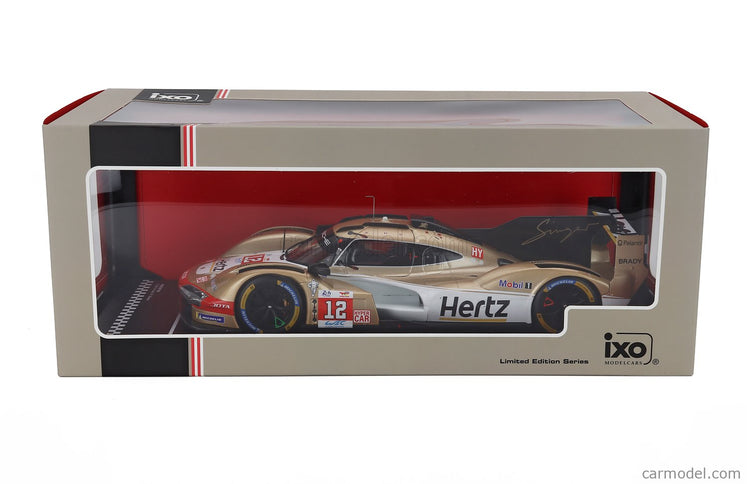 Porsche 963 9RD 4.6L Turbo V8 Team Hertz Jota N°12 24h Le Mans 2024 Will Stevens - Norman Nato - Callum Ilott 1:18 IXO Models biela zlatá