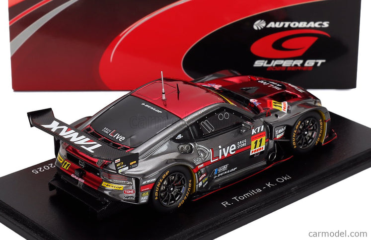 Nissan Z Fairlady Team Gainer Anest Iwata Racing N°11 GT300 Class Super GT 2025 Ryuichiro Tomita - Kazuki Oki 1:43 Spark Model sivá červená
