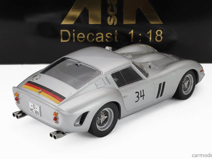 Ferrari 250 GTO 3.0L V12 Coupe N°34 Dmv Avus 1963 Hermann Cordes 1:18 KK Scale strieborná