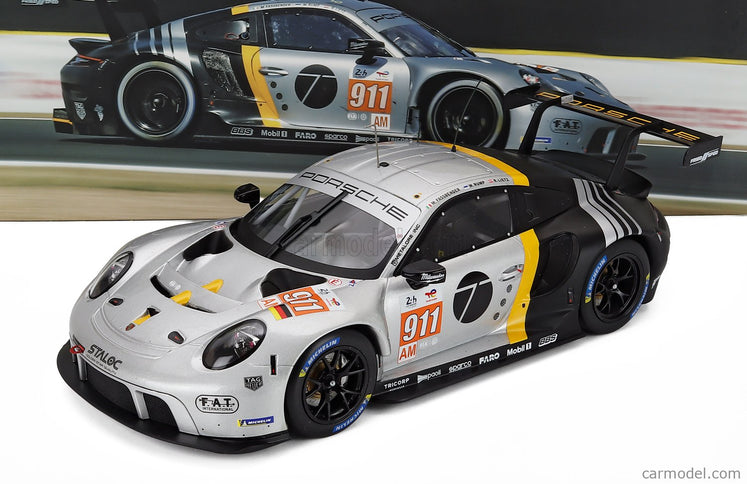 Porsche 911 991-2 RSR-19 4.2L Team Proton Competition N°911 24h Le Mans 2023 Michael Fassbender - Richard Lietz - Martin Rump 1:18 IXO Models strieborná čierna