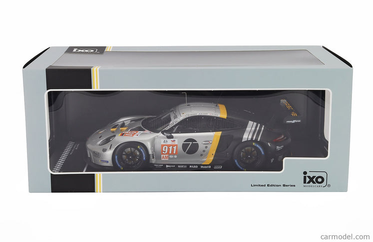 Porsche 911 991-2 RSR-19 4.2L Team Proton Competition N°911 24h Le Mans 2023 Michael Fassbender - Richard Lietz - Martin Rump 1:18 IXO Models strieborná čierna