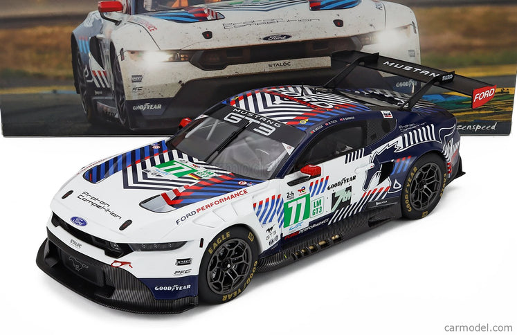 Ford Mustang GT3 5.4L V8 Team Proton Competition N°77 24h Le Mans 2025 Ben Barker - Bernardo Sousa - Ben Tuck 1:18 IXO Models biela čierna
