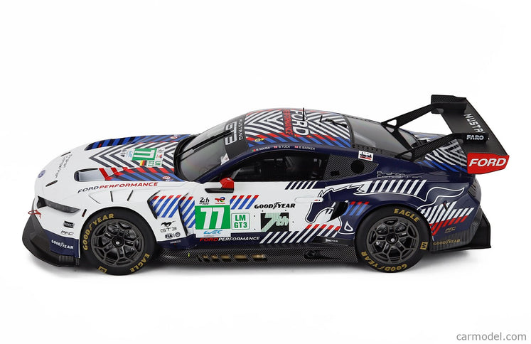 Ford Mustang GT3 5.4L V8 Team Proton Competition N°77 24h Le Mans 2025 Ben Barker - Bernardo Sousa - Ben Tuck 1:18 IXO Models biela čierna
