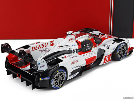 Toyota GR010 3.5L V6 Twin Turbo Hybrid Team Gazoo Racing N°8 2. Miesto 24h Le Mans 2023 Sebastien Buemi - Brendon Hartley - Ryo Hirakawa 1:18 IXO Models biela červená