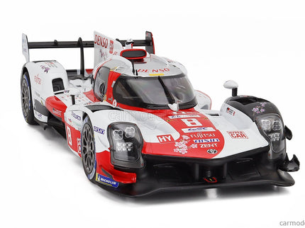 Toyota GR010 3.5L V6 Twin Turbo Hybrid Team Gazoo Racing N°8 2. Miesto 24h Le Mans 2023 Sebastien Buemi - Brendon Hartley - Ryo Hirakawa 1:18 IXO Models biela červená
