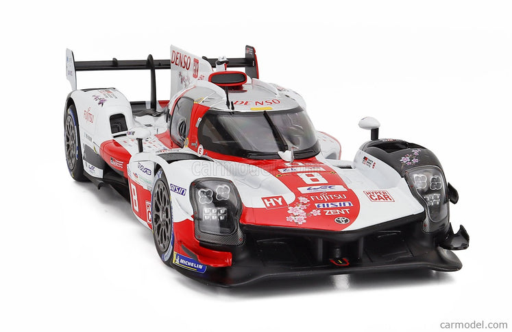 Toyota GR010 3.5L V6 Twin Turbo Hybrid Team Gazoo Racing N°8 2. Miesto 24h Le Mans 2023 Sebastien Buemi - Brendon Hartley - Ryo Hirakawa 1:18 IXO Models biela červená