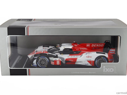 Toyota GR010 3.5L V6 Twin Turbo Hybrid Team Gazoo Racing N°8 2. Miesto 24h Le Mans 2023 Sebastien Buemi - Brendon Hartley - Ryo Hirakawa 1:18 IXO Models biela červená