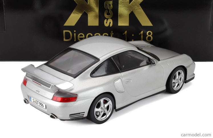 Porsche 911 996 GT2 Coupe 2001 1:18 KK Scale strieborná