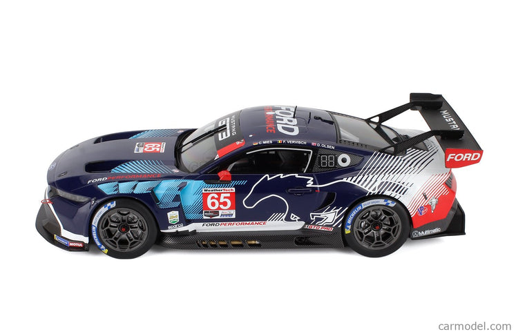 Ford Mustang GT3 5.4L V8 Team Multimatic Motorsports N°65 Víťaz Gtd Pro Class IMSA 24h Daytona 2025 Christopher Mies - Dennis Olsen - Frederic Vervisch 1:18 IXO Models modrá