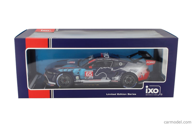 Ford Mustang GT3 5.4L V8 Team Multimatic Motorsports N°65 Víťaz Gtd Pro Class IMSA 24h Daytona 2025 Christopher Mies - Dennis Olsen - Frederic Vervisch 1:18 IXO Models modrá