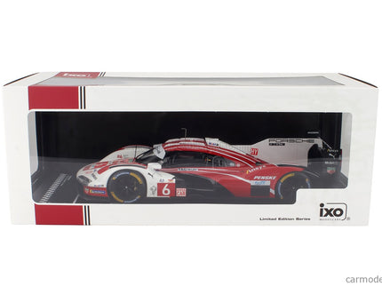 Porsche 963 9RD 4.6L Turbo V8 Team Porsche Penske Motorsport N°6 2. Miesto 24h Le Mans 2025 Matt Campbell - Kevin Estre - Laurens Vanthoor 1:18 IXO Models biela červená