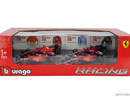 Ferrari Set F1 Charles Leclerc SF-23 Team Scuderia Ferrari SF23 N°16 Monza Italy GP 2023 - 3X SF-24 Team Scuderia Ferrari SF24 3. Miesto N°16 Miami GP 2024 - N°16 Víťaz Monza Italy GP 2024 - N°16 Sezóna Livery 2024 1:43 Bburago rôzne farby