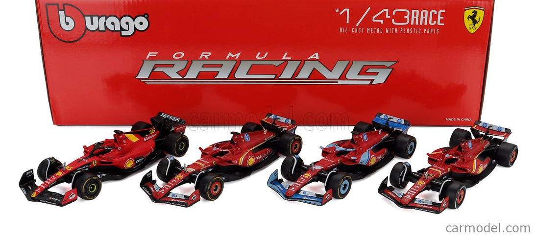 Ferrari Set F1 Charles Leclerc SF-23 Team Scuderia Ferrari SF23 N°16 Monza Italy GP 2023 - 3X SF-24 Team Scuderia Ferrari SF24 3. Miesto N°16 Miami GP 2024 - N°16 Víťaz Monza Italy GP 2024 - N°16 Sezóna Livery 2024 1:43 Bburago rôzne farby