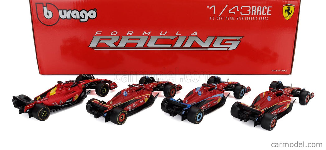 Ferrari Set F1 Charles Leclerc SF-23 Team Scuderia Ferrari SF23 N°16 Monza Italy GP 2023 - 3X SF-24 Team Scuderia Ferrari SF24 3. Miesto N°16 Miami GP 2024 - N°16 Víťaz Monza Italy GP 2024 - N°16 Sezóna Livery 2024 1:43 Bburago rôzne farby
