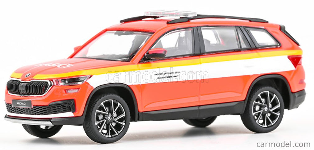 Skoda Kodiaq FL Fire Brigade OF Prague 2021 1:43 Abrex oranžová biela