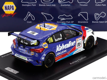 Ford Focus Team Napa Racing UK N°116 Silverstone Btcc 2025 Ashley Sutton 1:43 Spark Model modrá biela