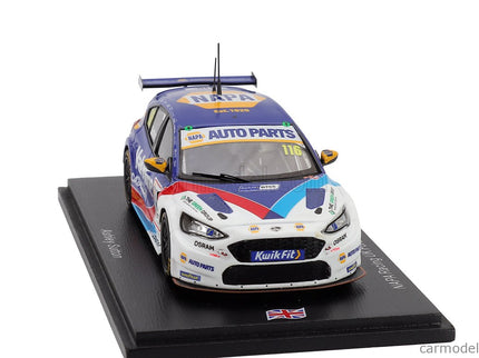 Ford Focus Team Napa Racing UK N°116 Silverstone Btcc 2025 Ashley Sutton 1:43 Spark Model modrá biela