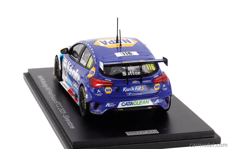 Ford Focus Team Napa Racing UK N°116 Silverstone Btcc 2025 Ashley Sutton 1:43 Spark Model modrá biela
